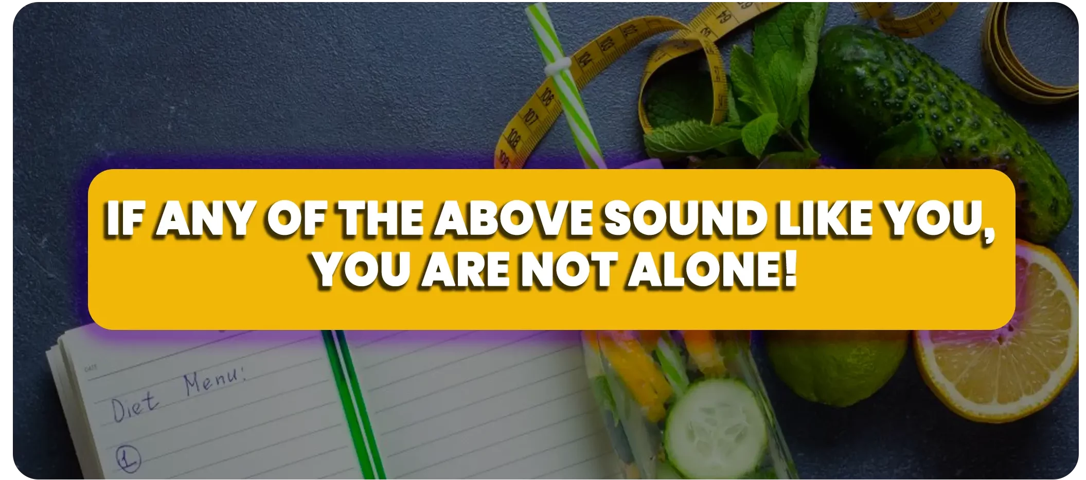 banner with text reminding you are not alone on your health journey