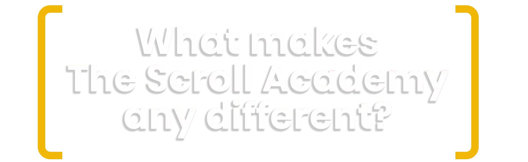 banner with text asking what makes The Scroll Academy different